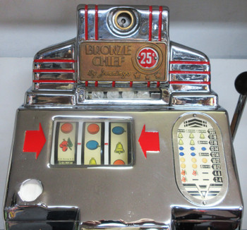 Jennings 25c Bronze Chief Chrome Slot circa 1940
