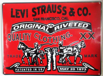 Levi Strauss Red Label Metal Sign