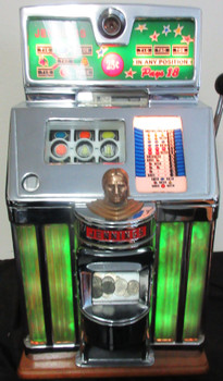 Jennings 25c Green Lite Up Tic-Tac-Toe Slot Machine, Circa 1940's