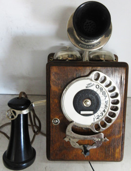 Strowger Automatic Electric Wood Dial Phone circa 1907 Operational 