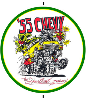 '55 Chevy 14" Round Laser Cut Metal Sign