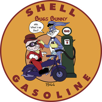 Shell Gasoline Bugs Bunny Motor Oil Metal Sign