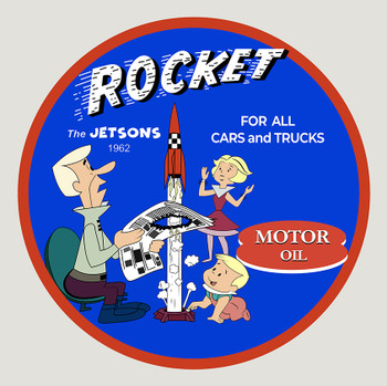 Jetsons Rocket Motor Oil Metal Sign