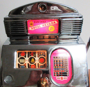 Jennings 5c Sun Chief Slot Machine Hotel Royal Nevada