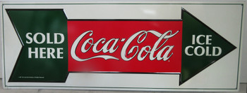 Coca-Cola Sold Here Arrow Metal Sign (discontinued)