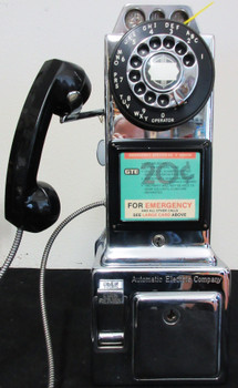 Automatic Electric Chrome Pay Telephone Fully Restored Circa 1950's