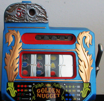 100% Original Golden Nugget 5c Slot Machine Circa 1940's