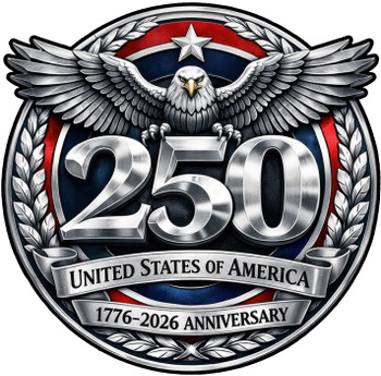250 USA Anniversary Metal Sign 14" Round