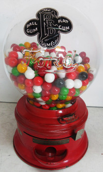 Ford Round Gumball Machine with original lock & key Circa 1930's #17587