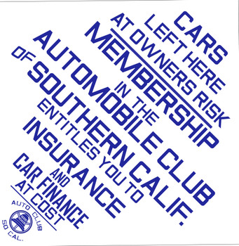 AAA Auto Club So. Cal. Metal Sign