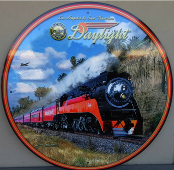 Daylight Train Metal Sign 28" diameter