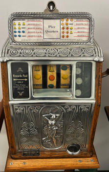 Caille Superior Nude 25c 3 Reel Slot Machine Circa 1930's
