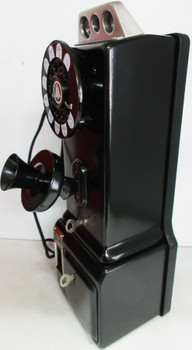 Automatic Electric Black Pay Telephone 3 Coin Slot 1930's