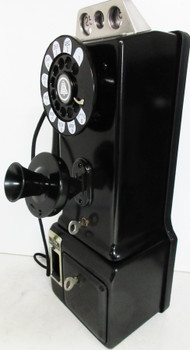 Automatic Electric Pay Telephone 3 Coin Slot 1930's Black Fully Restored #3