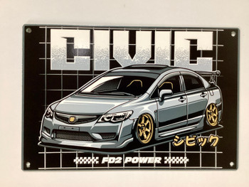 Honda Civic Metal Sign