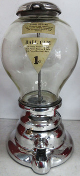 Original Mystery 53 Ball Gum 1c Dispenser Circa 1930 extremely Rare