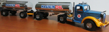Smith-Miller Mack Tractor / Magnum Oil Dual Tanker Blue/Yellow
