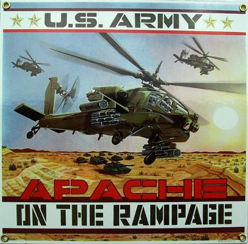 Army Apache Porcelain Metal Sign Army Apache Porcelain Metal Sign