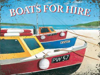 Boats For Hire Metal Sign Boats For Hire Metal Sign