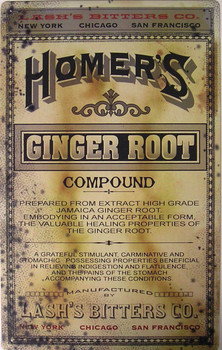 Homer's Ginger Root Metal Sign Homer's Ginger Root Metal Sign