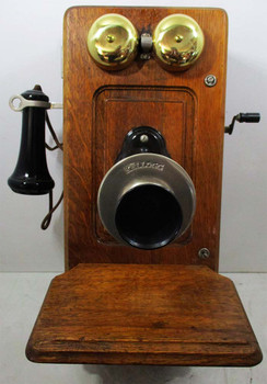 Kellogg Raise Panel Oak Wall Telephone Circa 1890