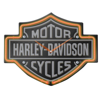 H-D® Etched B&S Shaped Neon Clock