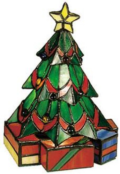 Christmas Tree Stained Glass Accent Lamp 12413