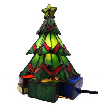 Christmas Tree Stained Glass Accent Lamp 12413 Christmas Tree Stained Glass Accent Lamp 12413