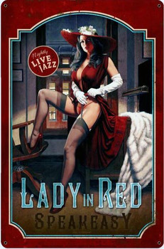 Detective-Curse of the Black Widow Pin-Up Metal Sign 