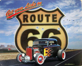 Get Your Licks on Route 66 Metal Sign Get Your Licks on Route 66 Metal Sign
