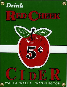Red Cheek Cider Porcelain Sign