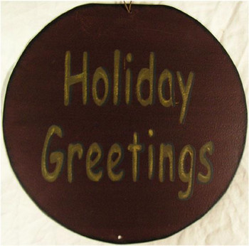 Holiday Greetings 12" Round Metal Sign