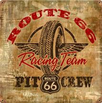 Route 66 Racing Team Metal Sign