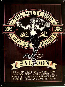 Salty Dog Saloon Metal Sign Salty Dog Saloon Metal Sign