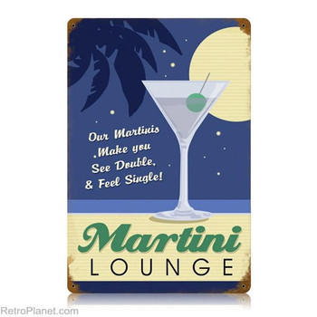 Martini Lounge Metal Sign