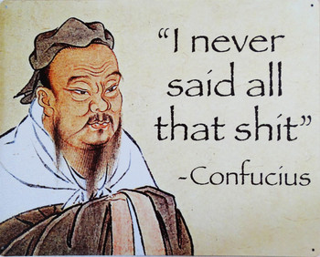 Never Said That Shit-Confucius Metal Sign