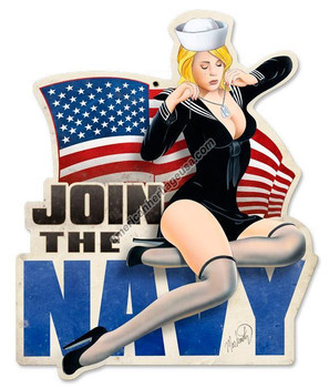 Join The Navy Plasma Cut Pin Up