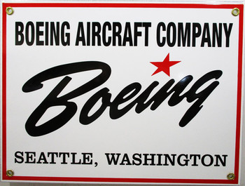 Boeing Aircraft Company Porcelain Sign