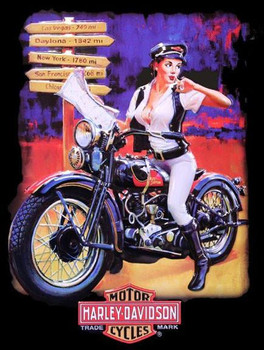 Crossroads Babe Harley Davidson Pin Up Metal Sign