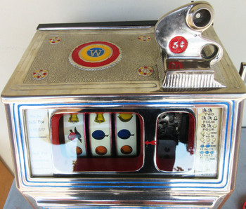 Watling Blue Seal 5c  Gooseneck Slot Machine with Jackpot