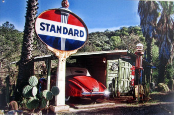 Standard Service Station Desert Metal Sign