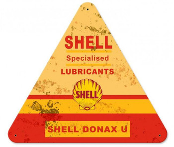 Shell Specialized Lubricants  Custom Shape Metal Sign ( Rustic )