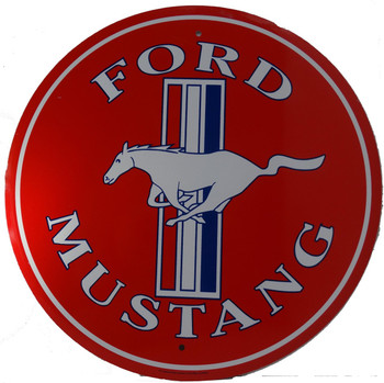 Ford Mustang 12" Round Sign