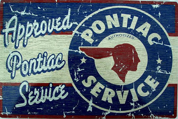 Approved Pontiac Service Metal Sign