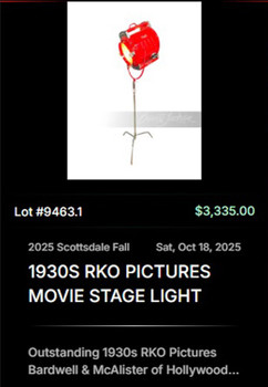 Mole-Richardson Hollywood 2K Red Movie Light Original circa 1940's