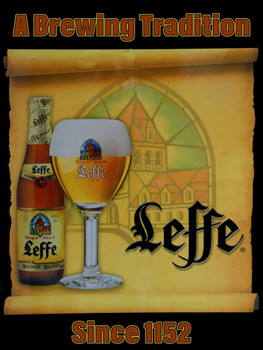 Leffe Scroll Beer Metal Sign