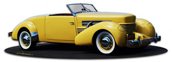 1936 Auburn Speedster Plasma-Cut Metal Sign 1936 Auburn Speedster Plasma-Cut Metal Sign