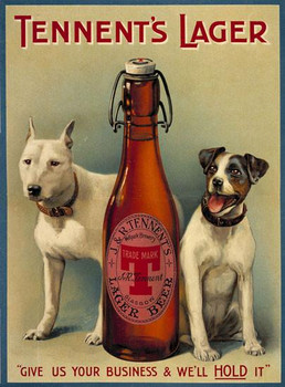 Tennent's Lager (dogs) Metal Sign