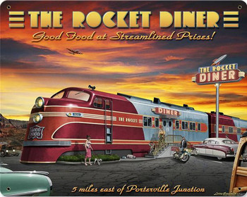 Rocket Diner Metal Sign