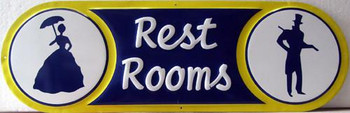 Restrooms Metal Signs